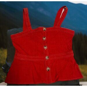 Harper Heritage Cotton Linen Shirt Size XS Button‎ Up Front Shoulder Straps